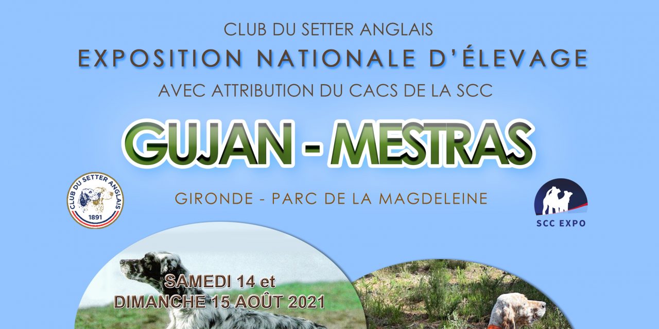 NATIONALE D’ÉLEVAGE DU CLUB DU SETTER ANGLAIS GUJAN-MESTRAS (33) – 14 & 15/08/2021