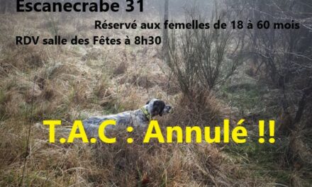 TAC MIDI-PYRENEES SAMEDI 17 DECEMBRE 2022 ANNULE