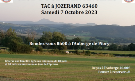 TAC de Jozerand (63) samedi 07/10/2023